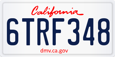 CA license plate 6TRF348