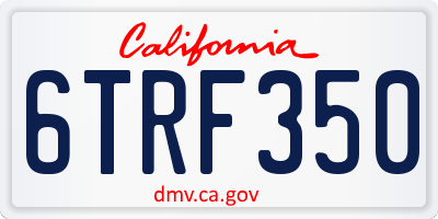 CA license plate 6TRF350