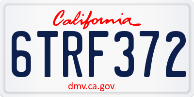CA license plate 6TRF372
