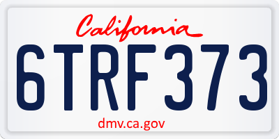 CA license plate 6TRF373