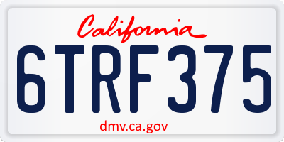 CA license plate 6TRF375