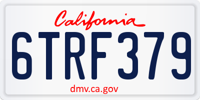 CA license plate 6TRF379