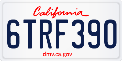 CA license plate 6TRF390