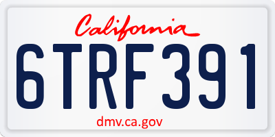 CA license plate 6TRF391