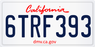 CA license plate 6TRF393