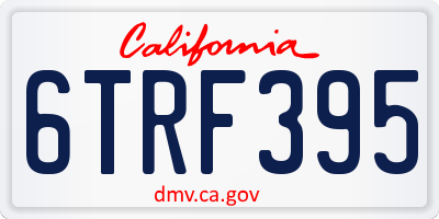 CA license plate 6TRF395