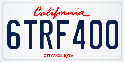 CA license plate 6TRF400