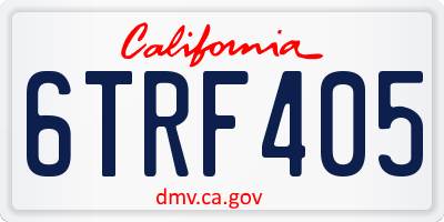 CA license plate 6TRF405