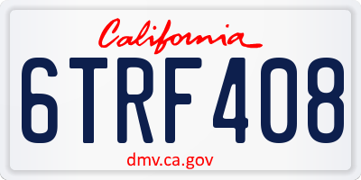 CA license plate 6TRF408