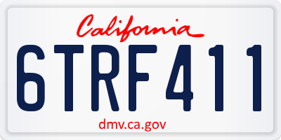 CA license plate 6TRF411