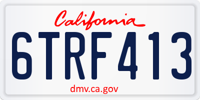 CA license plate 6TRF413