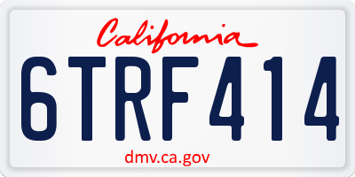 CA license plate 6TRF414