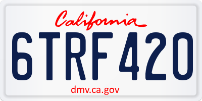 CA license plate 6TRF420