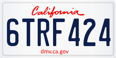 CA license plate 6TRF424