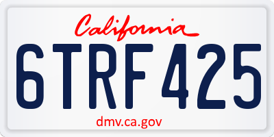 CA license plate 6TRF425
