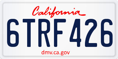 CA license plate 6TRF426
