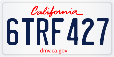 CA license plate 6TRF427
