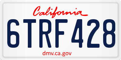 CA license plate 6TRF428