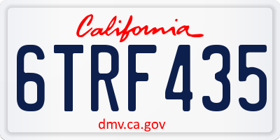 CA license plate 6TRF435