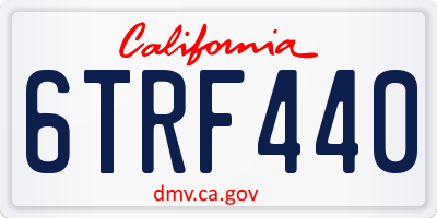 CA license plate 6TRF440