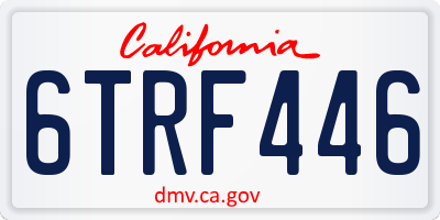 CA license plate 6TRF446