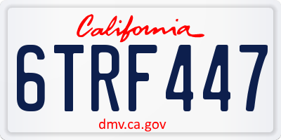 CA license plate 6TRF447