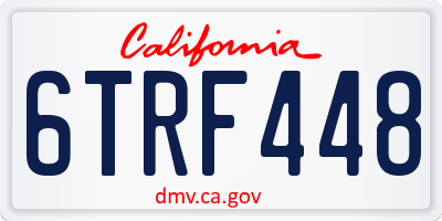 CA license plate 6TRF448