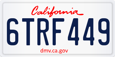 CA license plate 6TRF449