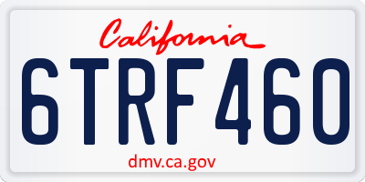 CA license plate 6TRF460