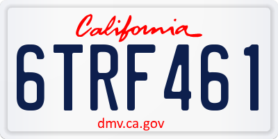 CA license plate 6TRF461