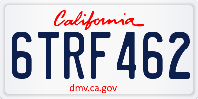 CA license plate 6TRF462