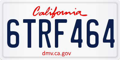 CA license plate 6TRF464