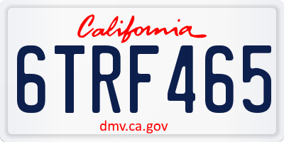 CA license plate 6TRF465