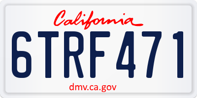 CA license plate 6TRF471