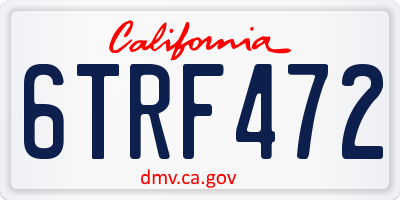 CA license plate 6TRF472