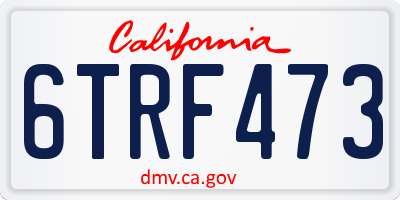 CA license plate 6TRF473