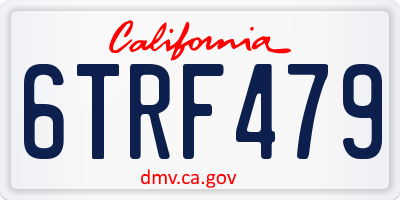 CA license plate 6TRF479
