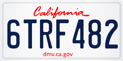 CA license plate 6TRF482