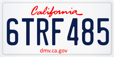 CA license plate 6TRF485