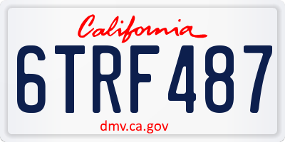 CA license plate 6TRF487