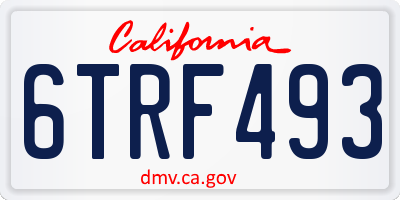 CA license plate 6TRF493