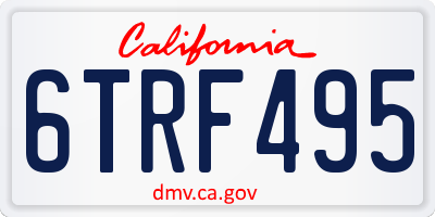 CA license plate 6TRF495