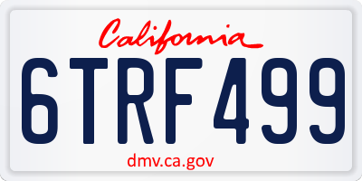 CA license plate 6TRF499
