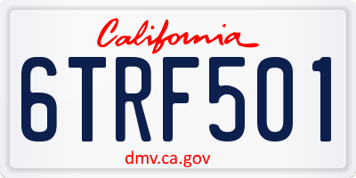 CA license plate 6TRF501