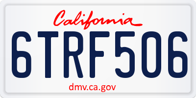 CA license plate 6TRF506