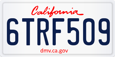 CA license plate 6TRF509
