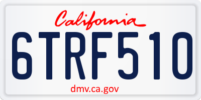 CA license plate 6TRF510