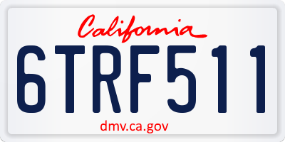 CA license plate 6TRF511