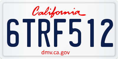 CA license plate 6TRF512