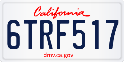CA license plate 6TRF517
